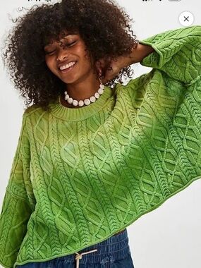 NWOT Free People Washed Ashore Ombre Cable Knit | Small 🏛️🍏Offer Open